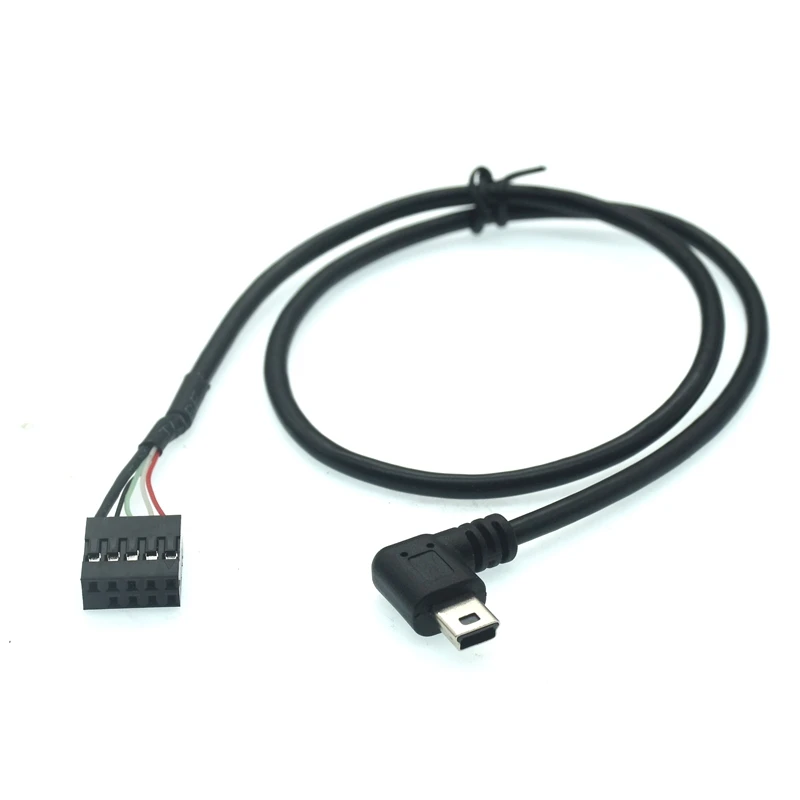 

Computer motherboard 9pin to Mini USB charging data cable DuPont 2.54mm DuPont USB to MINI USB shielded 90 Degree Right cable