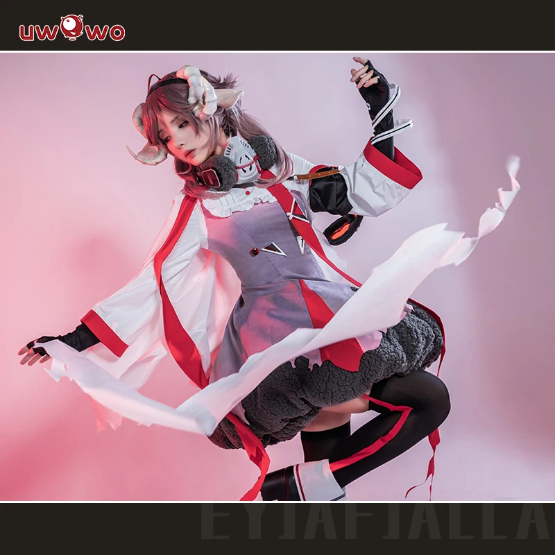 Flash Sale Arknights Eyjafjalla Cosplay Costumes Little Sheep Dress Costume Women Lovely Halloween Party H |