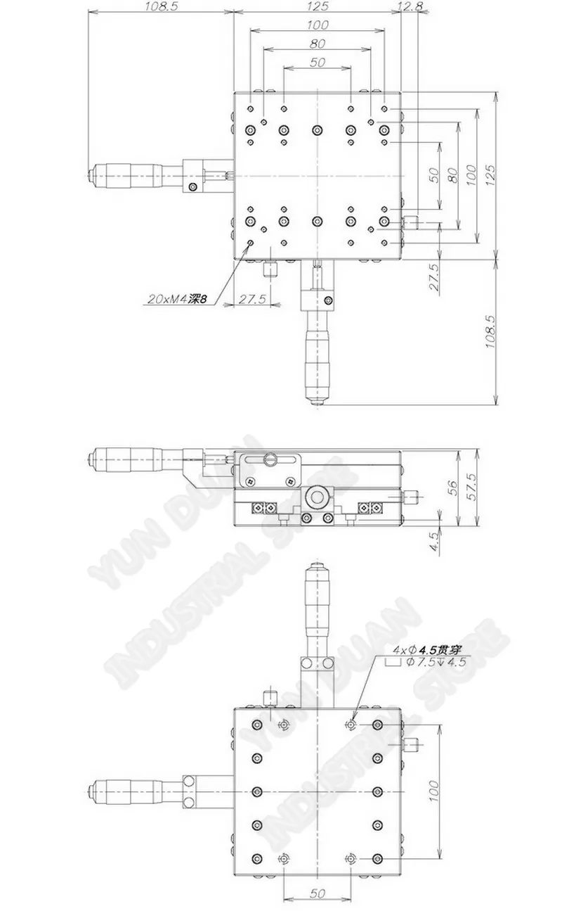 125*125 мм XY Axis 5 &quotтримминговая станция ручная платформа направляющая с поперечным