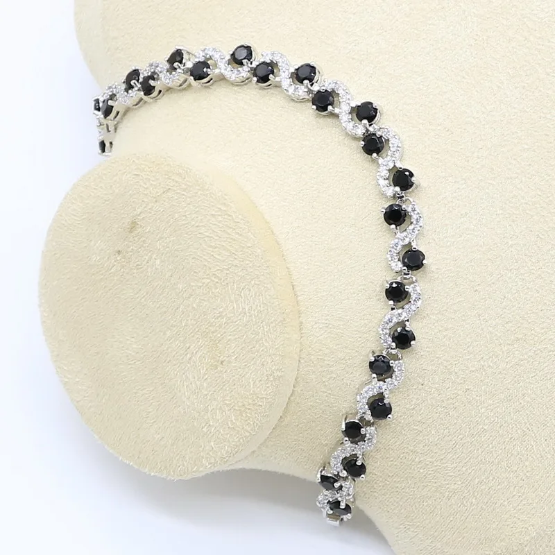 Серый жемчуг серебро Цвет набор украшений для женщин черного цвета браслет