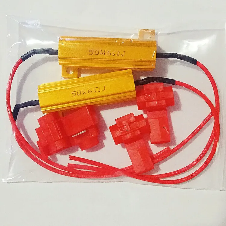 

EURS 50W 6ohm Car Turn Signal Lights LED Canceller load resistance decode LED Warning Reverse Brake Light Fix Error Fast Flash