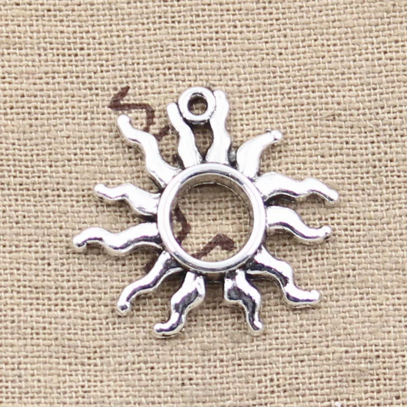 

10pcs Charms Sun Sunshine 25x26mm Antique Silver Color Pendants DIY Necklace Crafts Making Findings Handmade Tibetan Jewelry