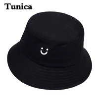 fashion 3d embroidered fisherman hat smiley panama bucket hats outdoor sports sun cap pure cotton cartoon casual caps