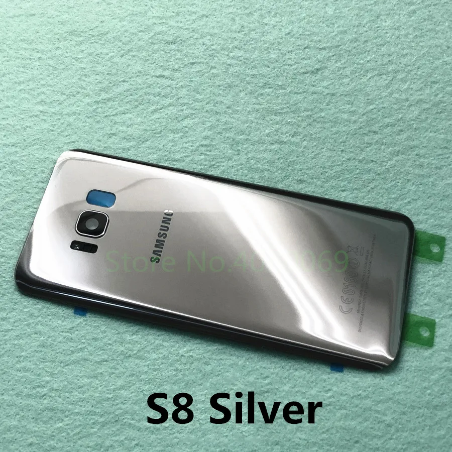 S8 Silver Задняя стеклянная крышка Корпус Замена батарейного отсека+ рамка для камеры для samsung Galaxy S8 Plus S8+ G955 G955F G950 G950F - Цвет: S8 Silver