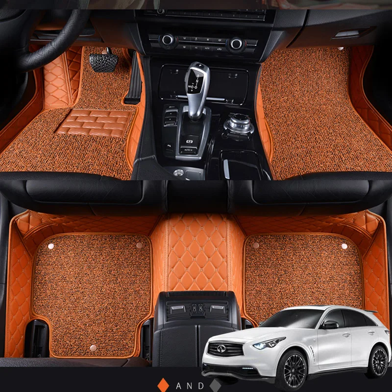 Двухслойные кожаные 3D интерьерные детали индивидуальные автомобильные коврики