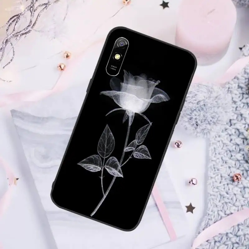 

White Rose Phone Case For Xiaomi Mi Redmi Note 7 8 9 pro 8T 9T 9S 9A 10 Lite pro