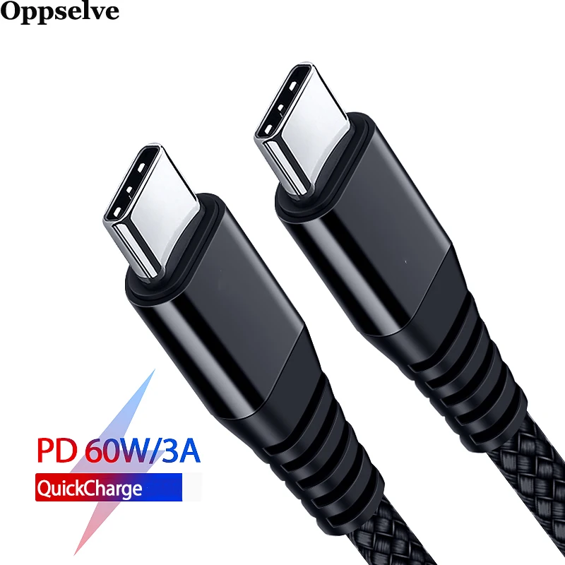 USB Type C к кабель для Samsung Galaxy S10 S9 Plus поддержка PD 60W QC3.0 3A быстрой зарядки устройств