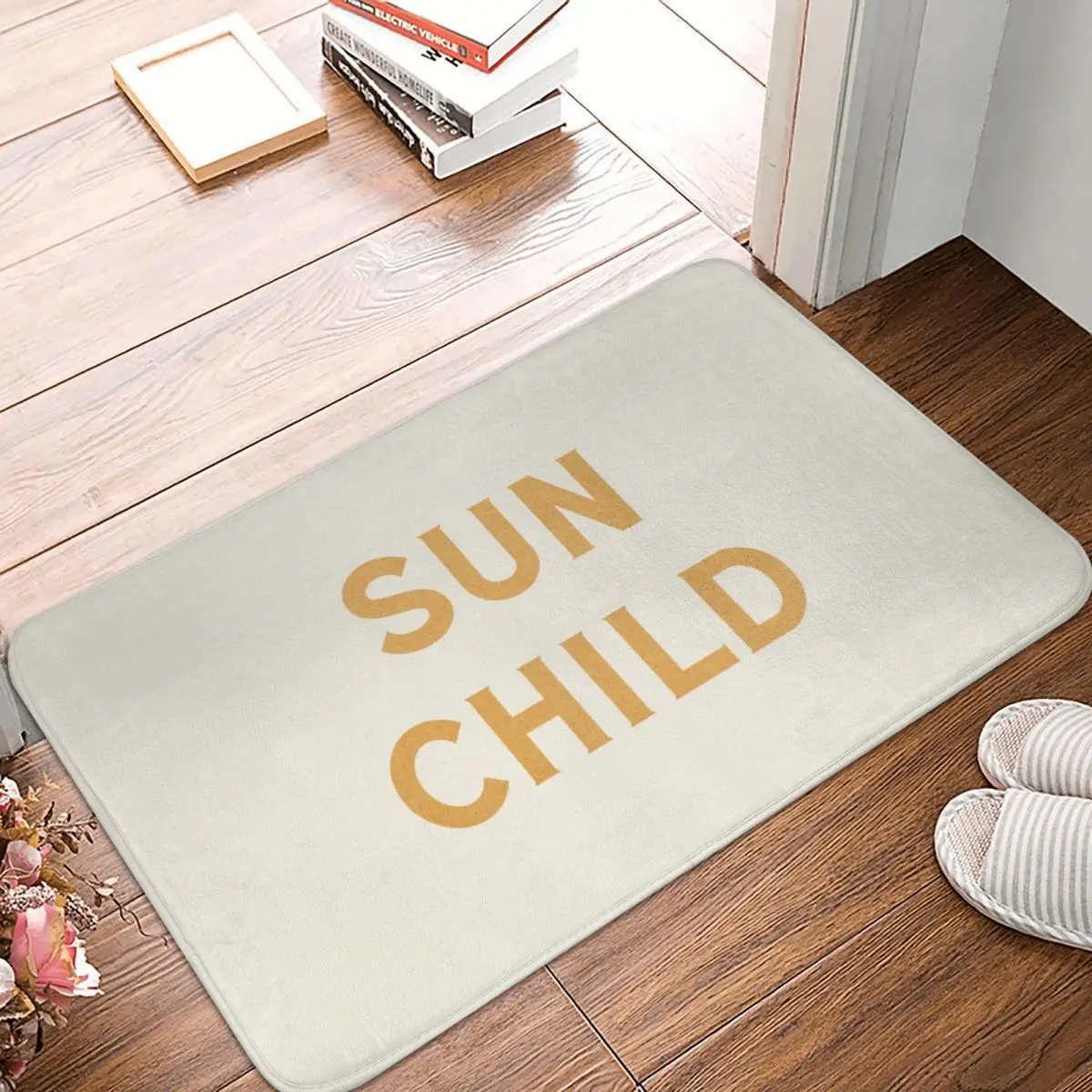 

Sun Child Doormat Carpet Mat Rug Polyester PVC Anti-slip Floor Decor Bath Bathroom Kitchen Balcony 40x60