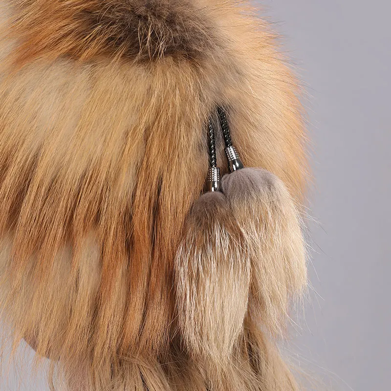 

Natural Fox Fur Hats For Women Real Fur Beanies Cap Knitted Hats Russian Winter Thick Warm Fashion Caps Red Fox Fur Hats Lady