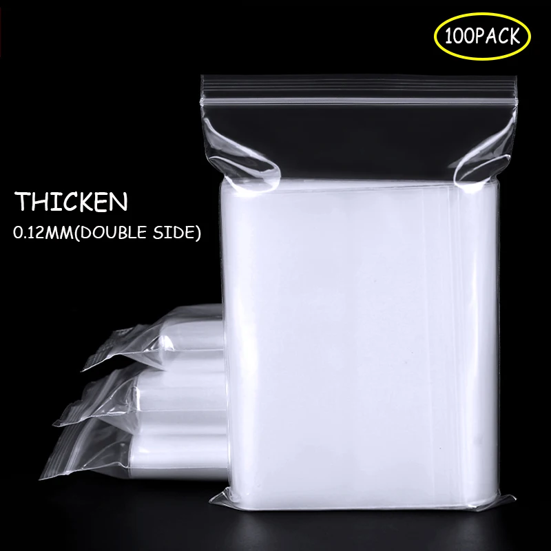100 шт. пластиковые пакеты для хранения с застежкой молнией|Сумки вещей| |
