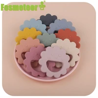 fosmeteor silicone flower teether beads molar teether baby teething toy food flower beads grade chewing necklace accessories