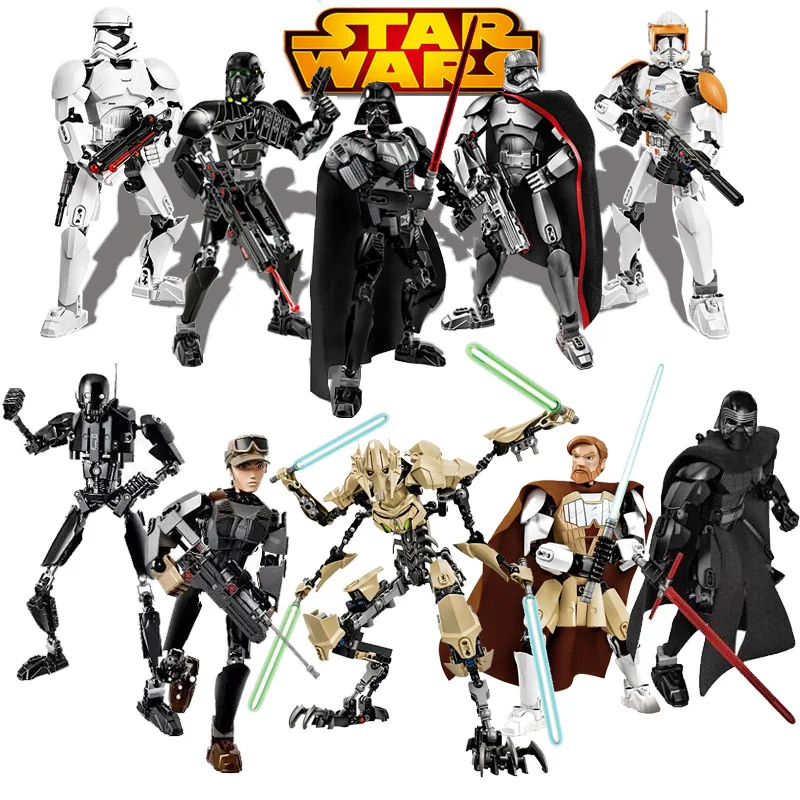 

Star Wars Buildable Figure Stormtrooper Darth Vader Kylo Ren Chewbacca Boba Jango Fett General Grievou Action Figure Toy For Kid