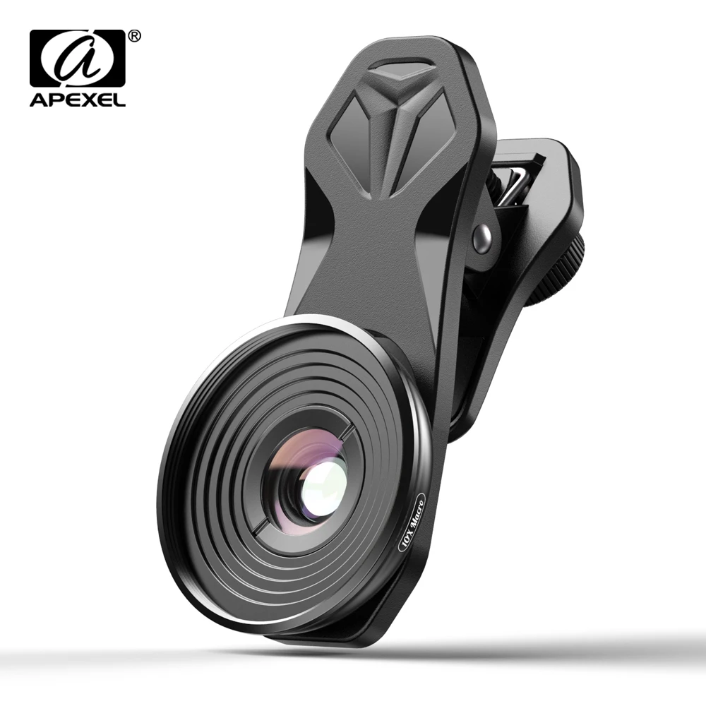 APEXEL HD 10X Супер макрообъектив микро объективы с универсальным зажимом для iPhonex xs max