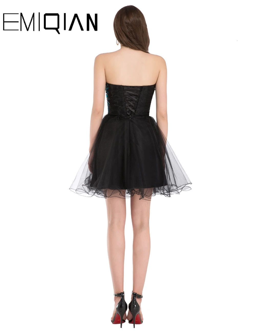 Дешевые в наличии милое коктейльное платье с вышивкой павлина короткое для