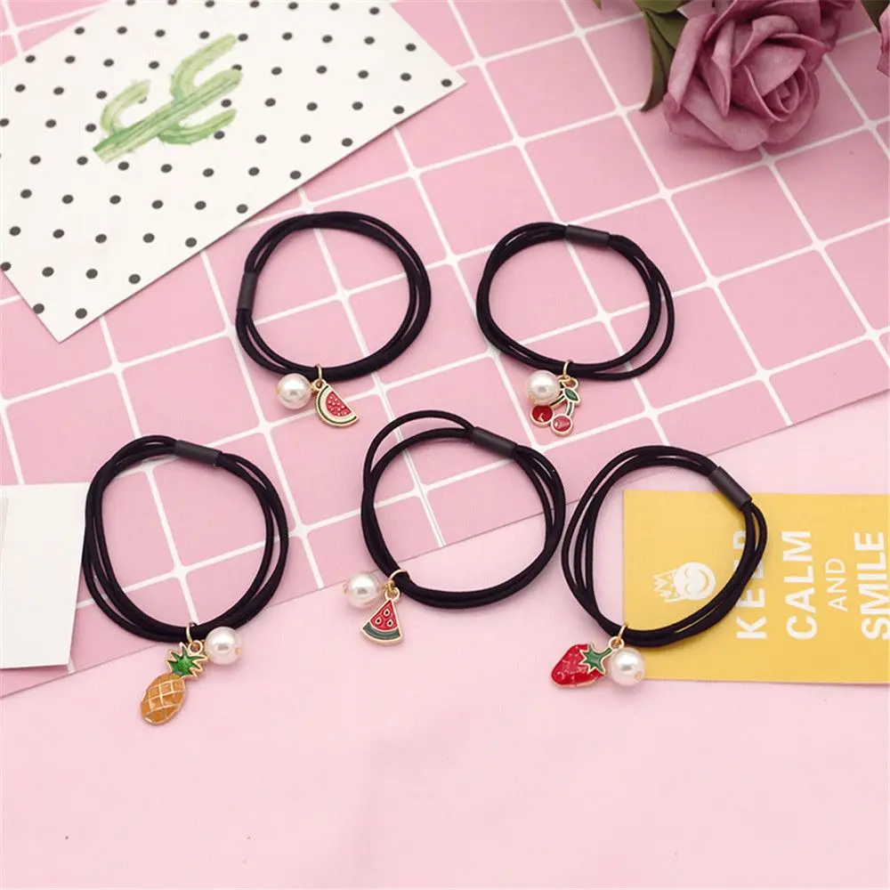 

Women Hair Rope Headwear New Pendant Hair Rings Alloy Cartoon Fruit