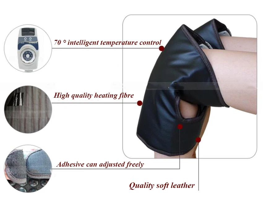 spesifikasi 1 Pcs Germanium Pemanasan Lutut Jauh Inframerah Germanium Perlindungan Kaki Sakit Kaki Dan Usia Tua Thermal Perawatan Kesehatan Terapi Lutut