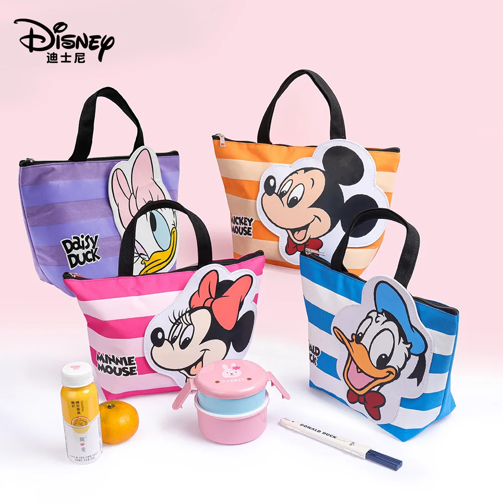 

2021 Disney Mickey Mouse Insulation Bags Trend Handbags Cartoon Mickey Minnie Portable Canvas Bag Handcuffs Bag Lunch Box Bags