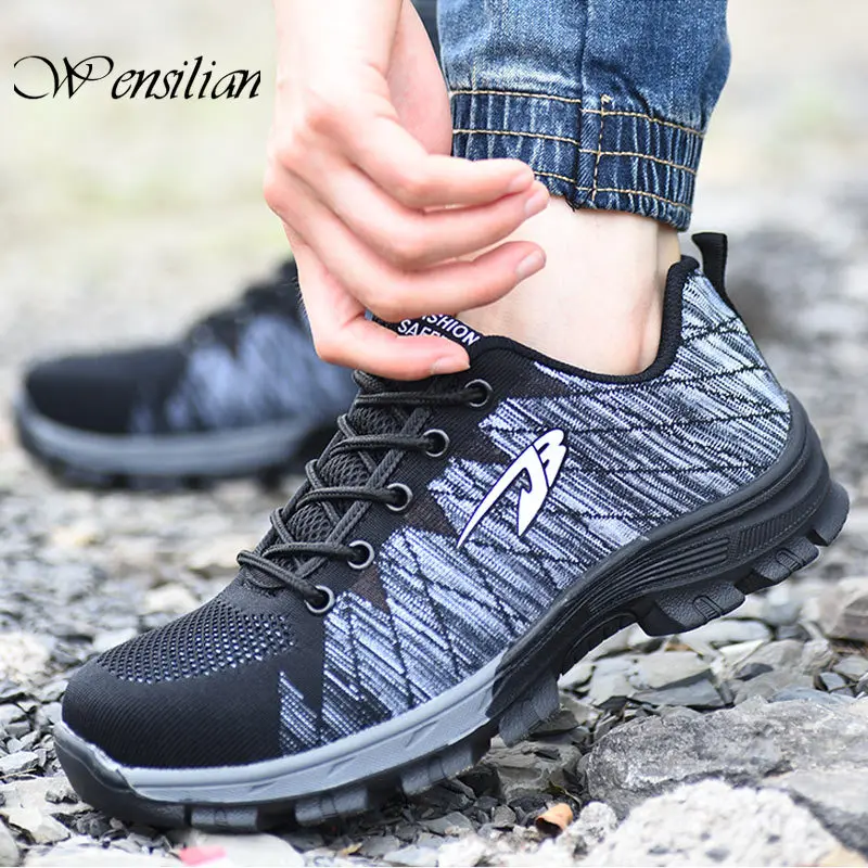 Рабочие ботинки Мужская защитная обувь Рабочая со стальным носком для улицы