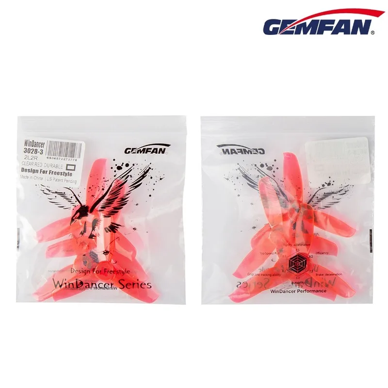 10 пар/20 шт. Gemfan ветрозащитный 3028 пропеллер 3 дюйма PC Blade CW CCW FPV прочный Пропеллер