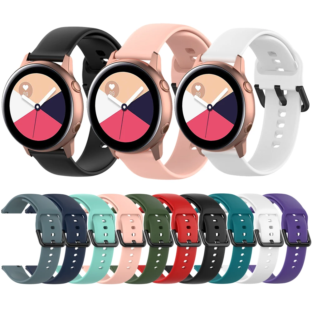 20 мм сменный ремешок для часов для samsung Galaxy Watch Active 42 мм gear S2 R810 R500 Amazfit GTR силиконовый браслет на запястье