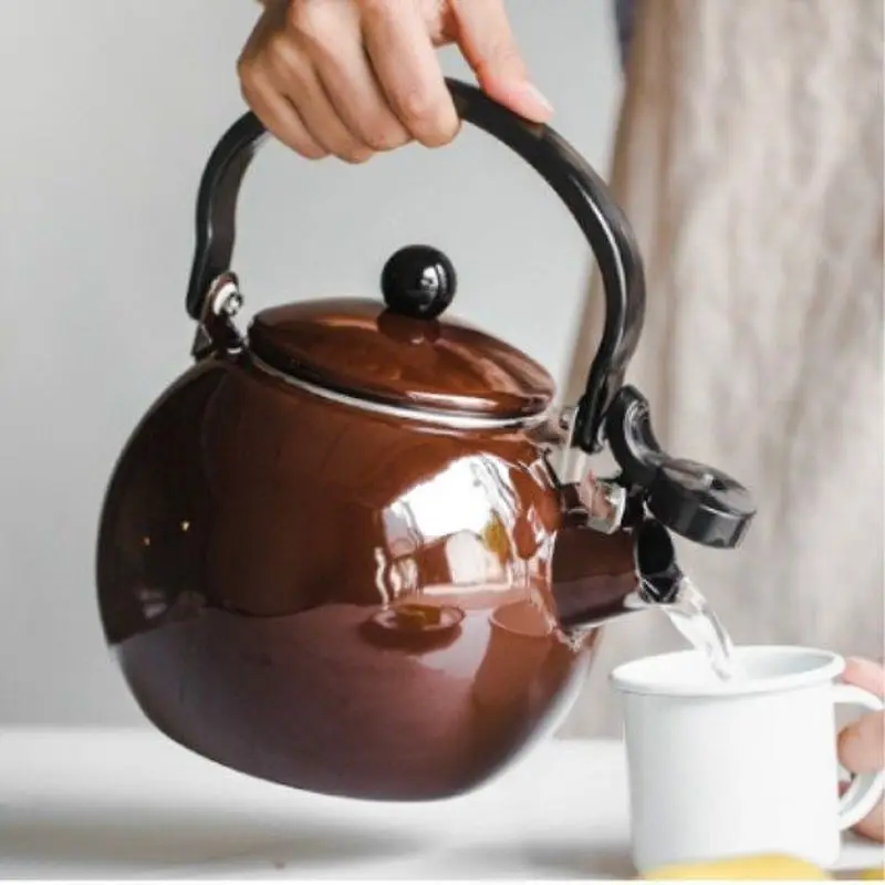 Эмалированный чайник для воды маленький газовая плита универсальный