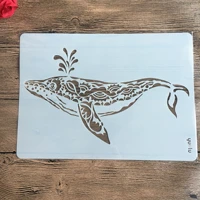a4 29 21cm diy craft whale mold for painting stencils stamped photo album embossed paper card on wood fabricwall stencil
