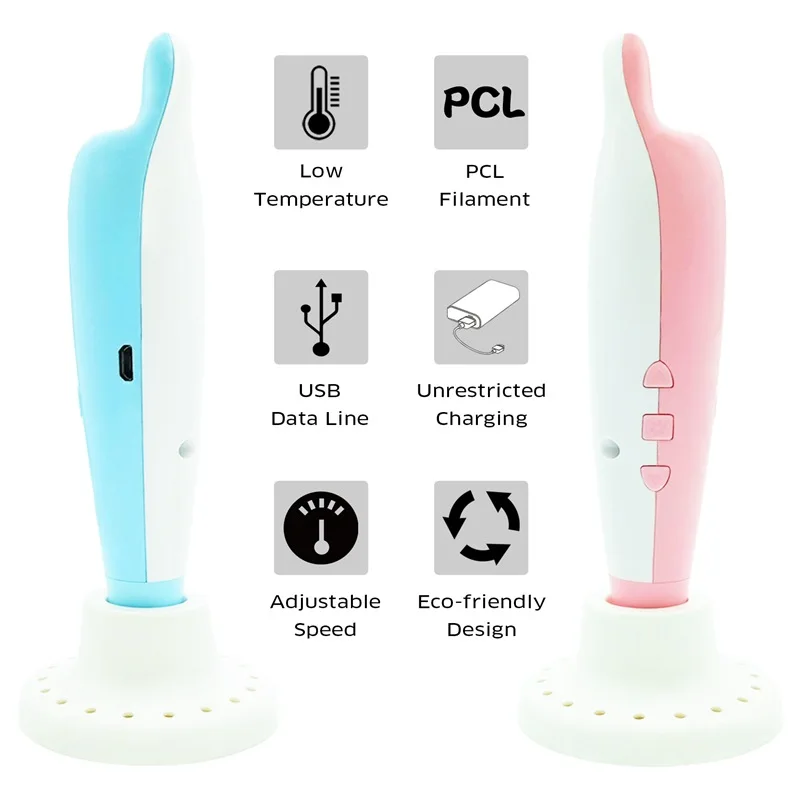 PCL Low Temperature 3D Pen Printer Kids Drawing Pens Educational Toys Cartoon Printing For Painting Design Gift | Компьютеры и офис