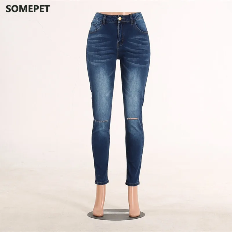 

High Waist Ripped Jeans Denim Push Up Jeans Boyfriend Jeans For Women Plus Size Vintage Pencil Pants Stretch Mom Jeans