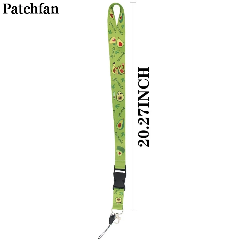 Patchfan авокадо зеленый строп пара ID Pass карты Знак мультфильм шейные платки