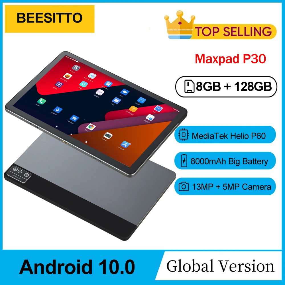 

10.1 Inch 1920*1200 2.5K IPS Screen Octa Core Tablet PC 8GB+128GB ROM 13.0MP GPS Global 4G LTE Android Tablets планшет