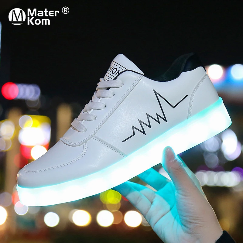 

Size 30-41 Children LED Shoes With Light up sole Luminous Sneakers For Kids Boys Girls Glowing Shoes With Led Lights tenis Gift