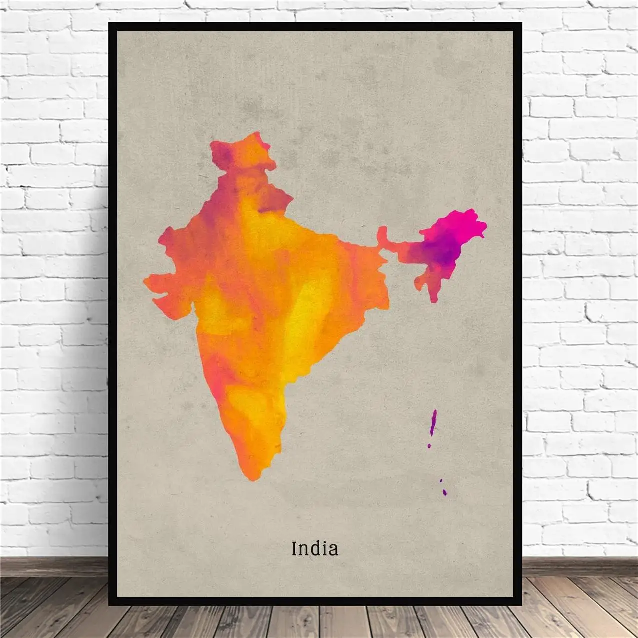 

Индии акварель карты холст картины настенные картины печать на холсте домашний Декор настенный плакат для декора для Гостиная