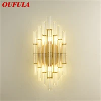 oufula crystal wall sconce lamp modern bedroom luxury gold led design balcony decorative for home indoor corridor