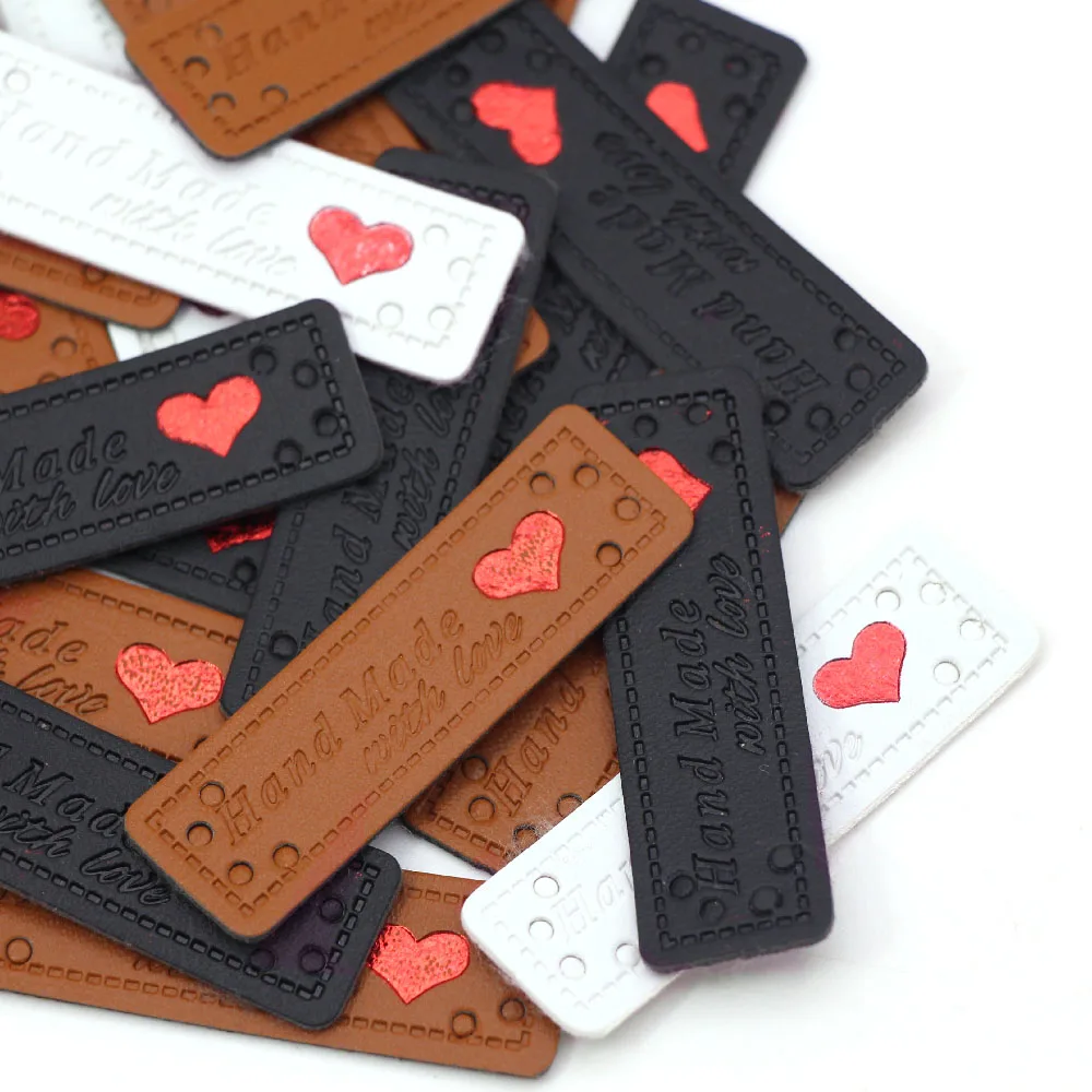 Этикетки ручной работы с надписью Handmade With Love 50 шт. 51 х15 мм|Этикетки для одежды| |