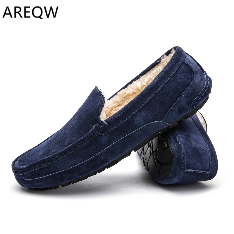 Высококачественная Мужская обувь из вельветовой кожи сезон осень-зима Мягкие
