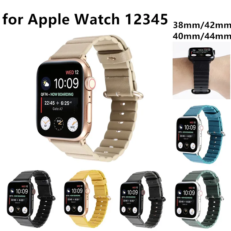 CACKOIE кожаное кольцо полоса Кожаный ремешок сенсорный Apple Watch Series 12345 38 мм 42 40 44