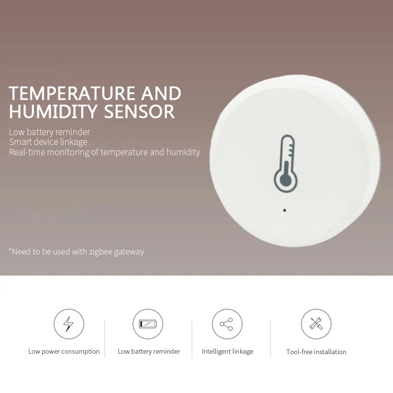 Смарт-датчик температуры и влажности Tuya ZigBee работает со шлюзом Zigbee через