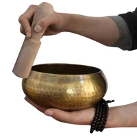 new copper crafted gilt yoga singing bowl buddhism tibetan chakra meditation