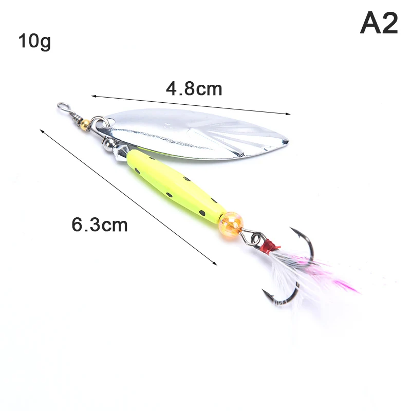 1 шт. металлическая Серебристая вращающаяся блесна в виде ложки 7 г/10 г Спиннер