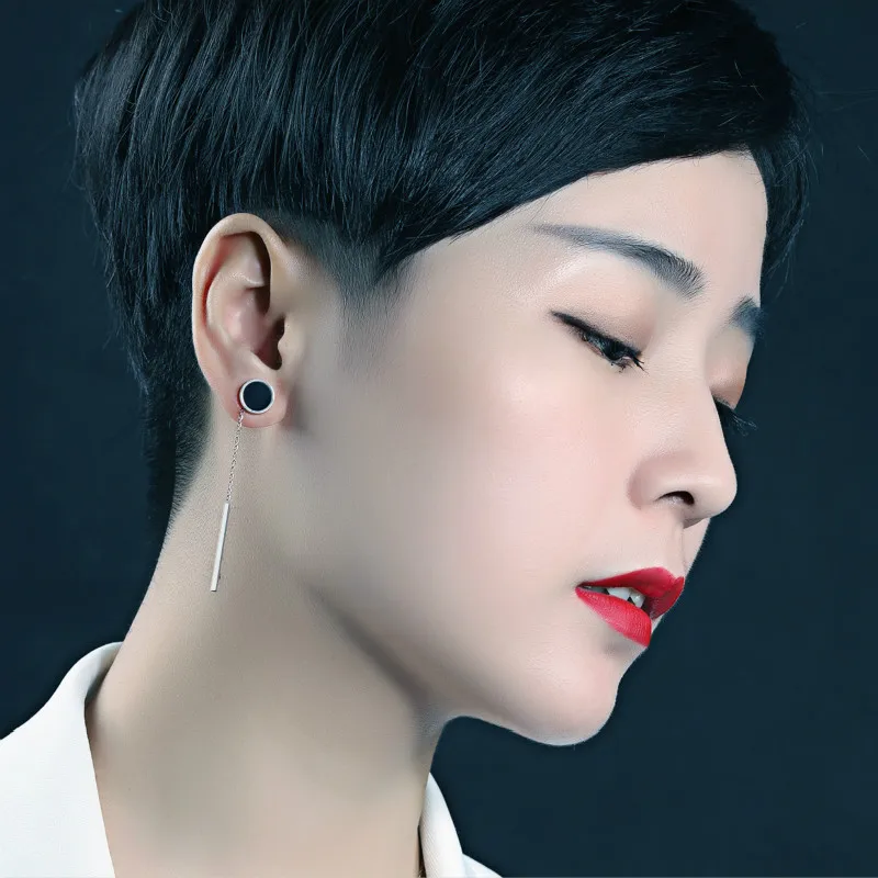 Женские серьги простой дизайн розовое золото цепочка висячие длинные женские