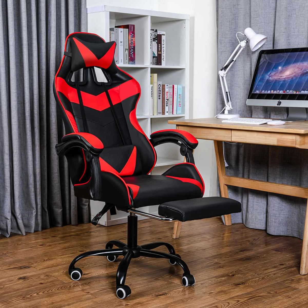 

Office Chair WCG Ergonomic Gaming Chair Computer Chair Swivel Leather Computer Desk Chair Armchair Office Chaise Gaming Headrest