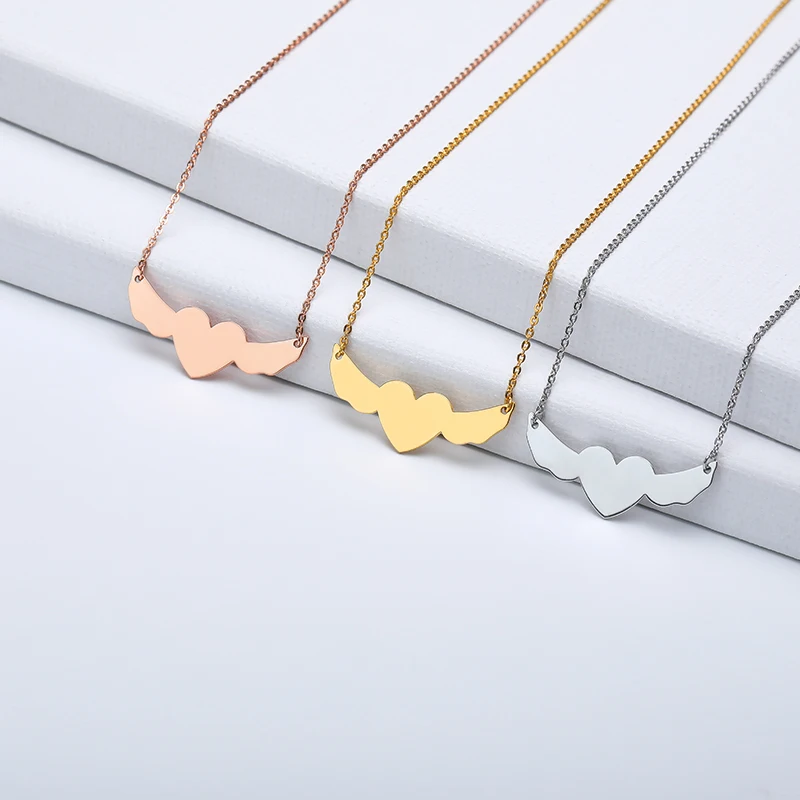 Женское Ожерелье с крыльями ангела в виде сердца|Ожерелья подвеской| |