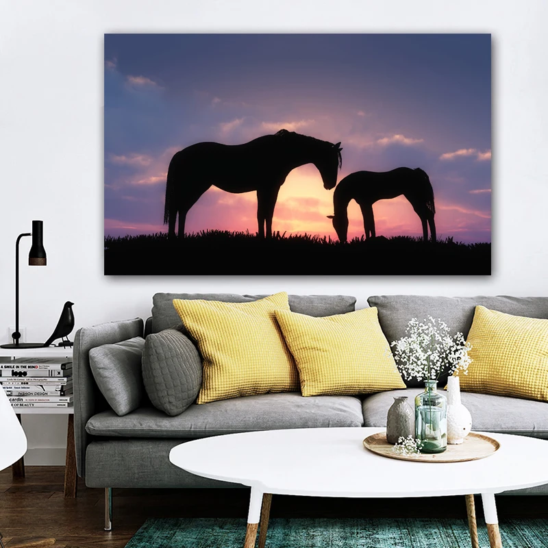 Современная живопись холст постеры с животными и принты лошадь настенные