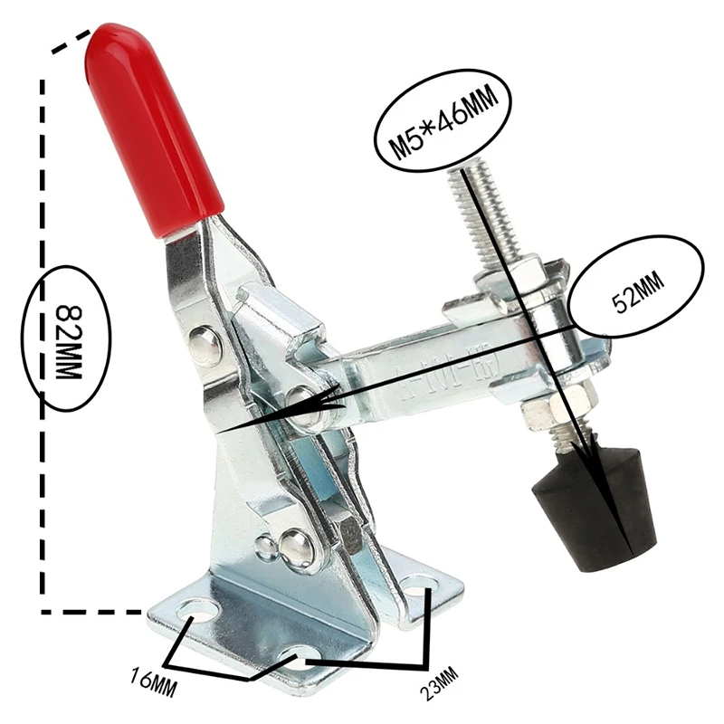 

1pc 82mm Stainless Steel Anti-slip Vertical Horizontal Toggle Clamp Hand Tools