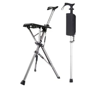 folding crutch chair elderly hand stool light and portable delta chair can sit non slip walking stick