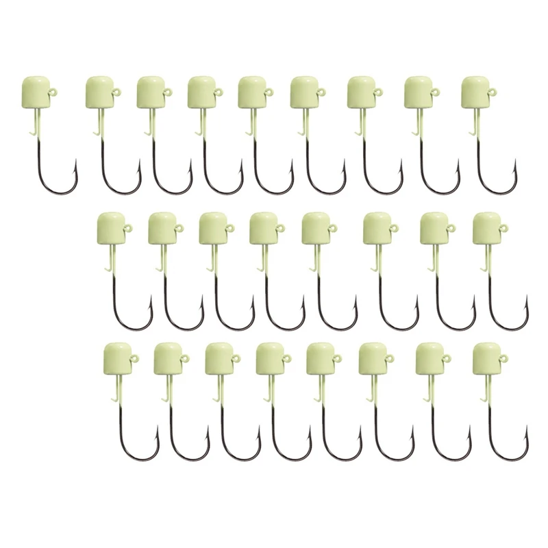 

Набор рыболовных крючков, 25 штук, джиг-головка в форме гриба, светящиеся крючки для ловли окуня, Мягкая приманка