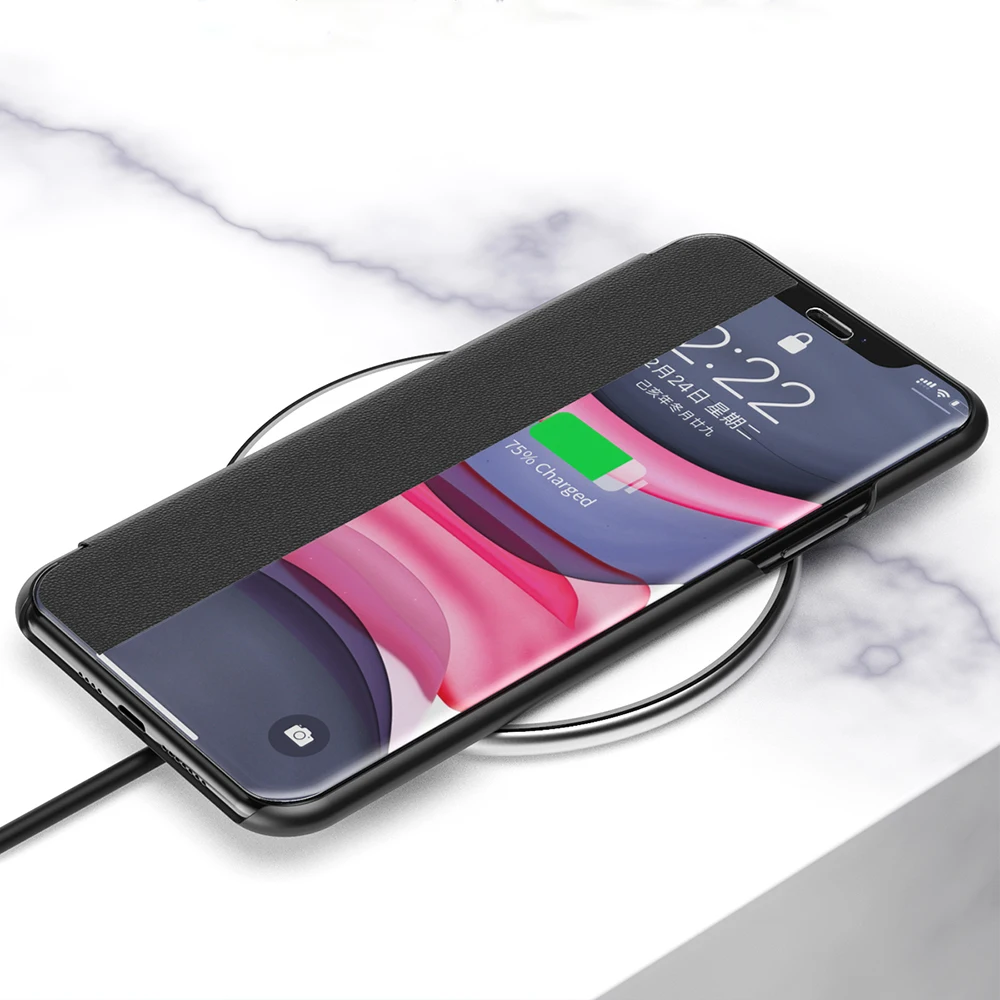 Кожаный флип-чехол для телефона iPhone 11 Pro Max 6 6S 7 8 Plus X XS XR прозрачный роскошный