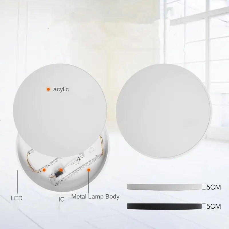 

Modern Round LED Ceiling Lights White Black Super Thin Ceiling Lamps Living Dinning Room kitchen fixtures luminaire lighting