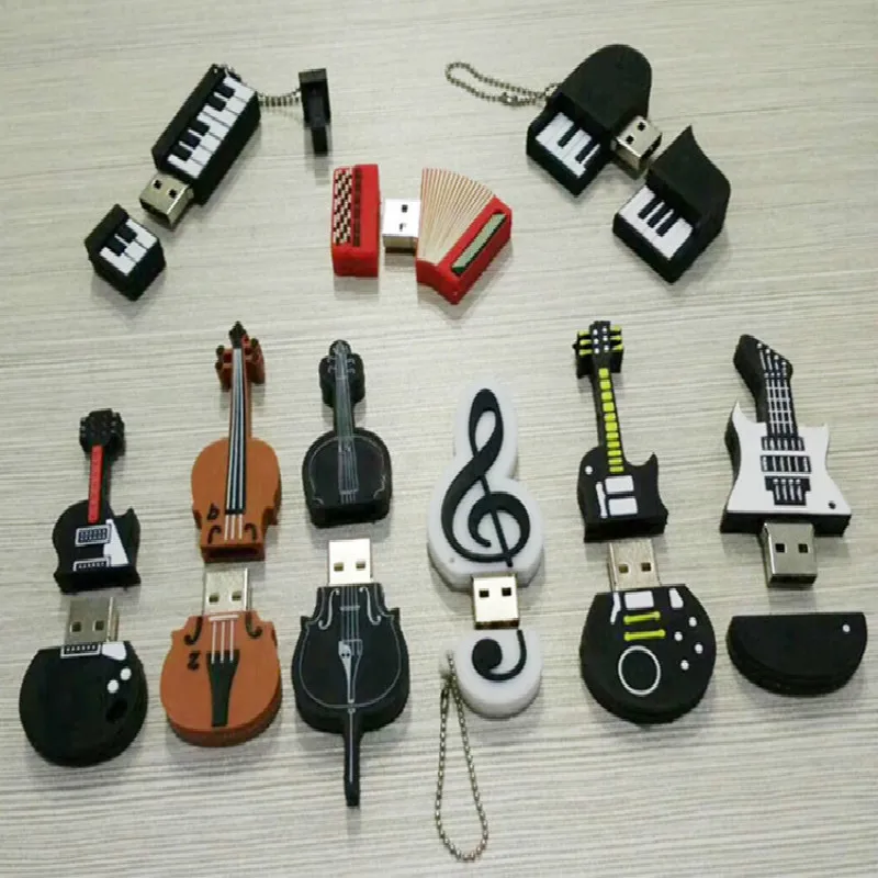 Wholesale Advertisement Creative Cartoon Musical note USB Flash Drive PVC Music Gift usb memory stick cute toy | Компьютеры и офис