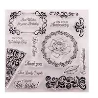 flower blessing clear stamp seal for diy scrapbookingphoto album decorative clear stamp sheets